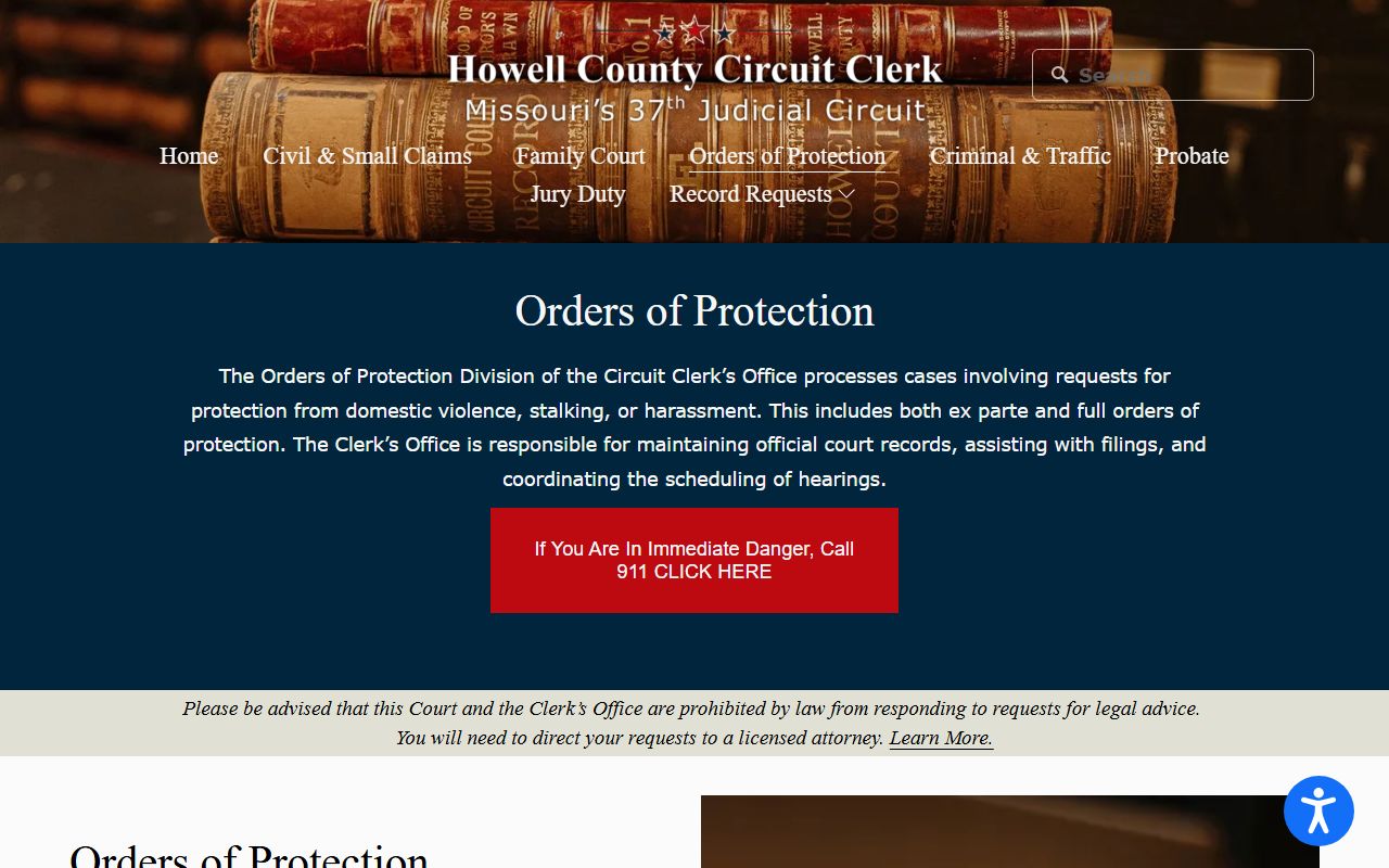 Howell County court dockets orders of protection docket