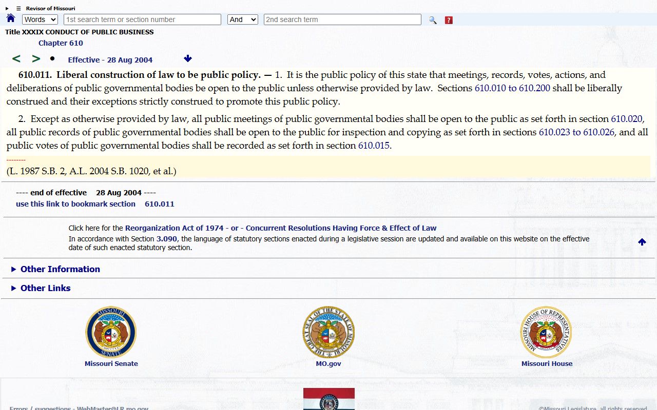 Howell County court records Missouri Sunshine Law source