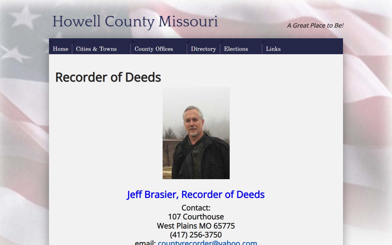 Howell County marriage records on the Recorder of Deeds page