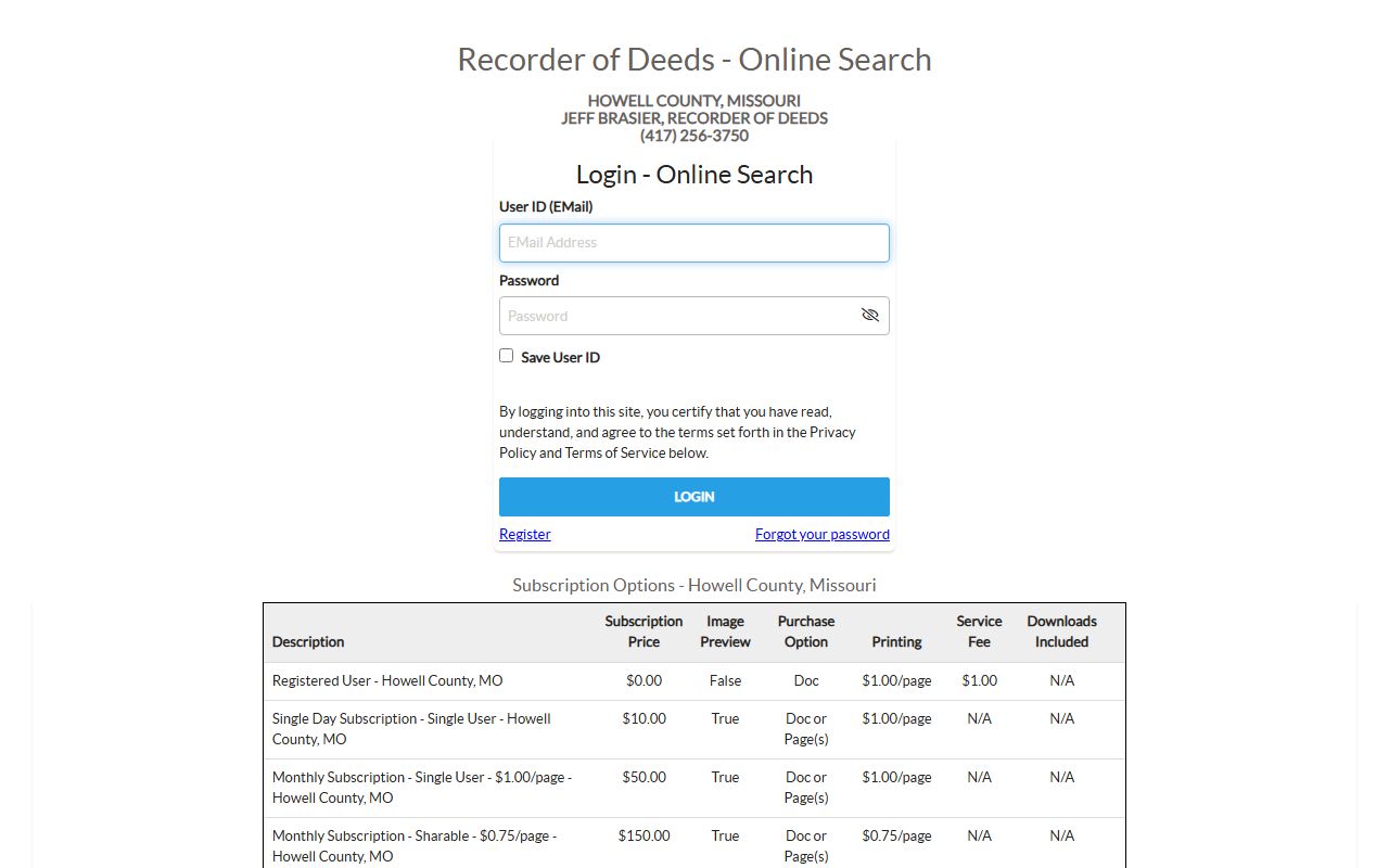 Howell County marriage records search through iCounty